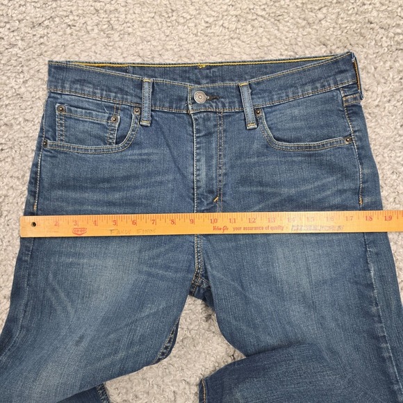 Levis 502 Jeans Mens 32x30 (Fits 30x27) Blue Tapered Whiskers Mid Rise Denim - Picture 10 of 15